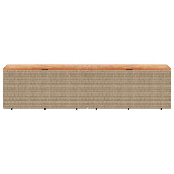 vidaXL Tuinbox 220x50x54 cm poly rattan en acaciahout beige
