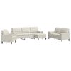vidaXL 4-delige Loungeset met kussens en bolsters fluweel cr&egrave;mekleurig