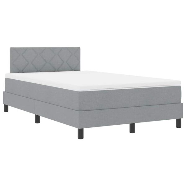 vidaXL Boxspringbed met matras Lichtgrijs 120 x 200 cm Stof