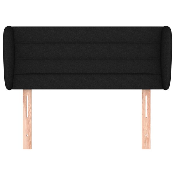 vidaXL Hoofdbord met randen 93x23x78/88 cm stof zwart