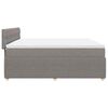 vidaXL Boxspring met matras stof taupe 200x200 cm