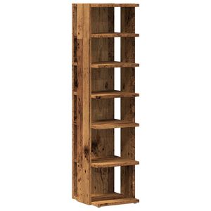vidaXL Schoenenkast 28x27x102 cm bewerkt hout oud houtkleurig