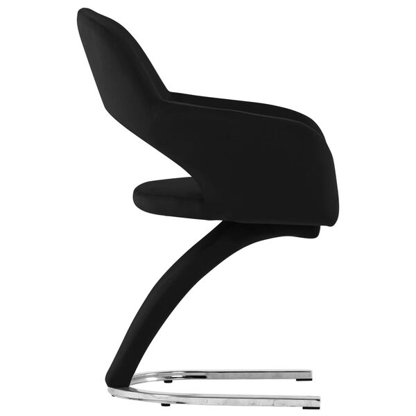 vidaXL Eetkamerstoelen 2 st fluweel zwart