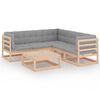 vidaXL 6-delige Loungeset met kussens massief grenenhout
