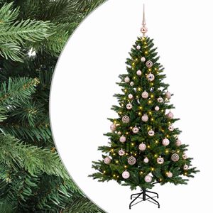 vidaXL Kunstkerstboom met kerstbal 120 cm 150 LED's Warmwit