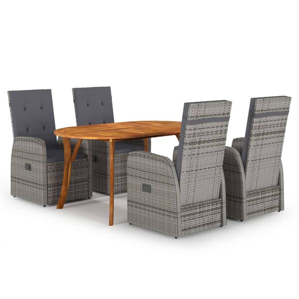 vidaXL 5-delige Tuinset grijs