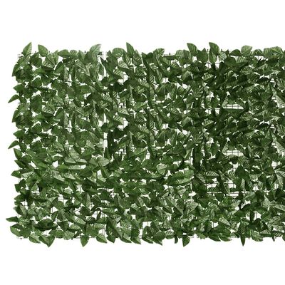 vidaXL Balkonscherm met donkergroene bladeren 500x100 cm