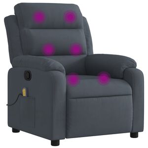 vidaXL Massagestoel in donkergrijs fluweel