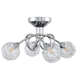 vidaXL Plafondlamp met gaasdraad kappen voor 4 x G9 LED