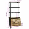 vidaXL Hoge kast met lade Bruin 70 x 35 x 180 cm Massief Mango Hout