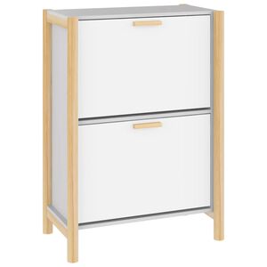 vidaXL Schoenenkast 57,5x33x80 cm bewerkt hout wit