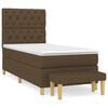 vidaXL Boxspring met matras stof donkerbruin 80x200 cm