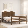 vidaXL Bedframe met hoofdbord massief hout honingbruin 140x190 cm