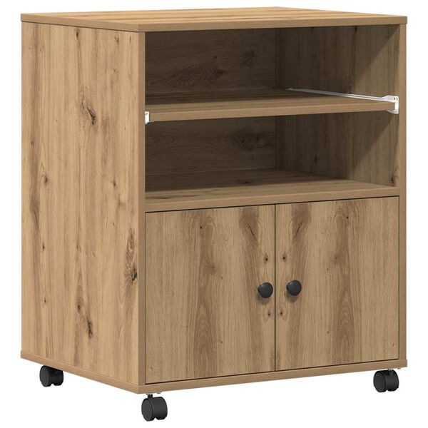 vidaXL Printerstand Artisan Eiken 60 x 48 x 74 cm Bewerkt hout