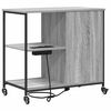 vidaXL Kast met Oplaadstation met wiel Grijs Sonoma 76 x 41 x 72 cm