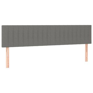 vidaXL Hoofdborden 200x5x78/88 cm stof donkergrijs