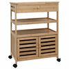 vidaXL Keukentrolley met Wielen Naturel 59,5 x 36 x 82 cm Bamboe