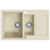 vidaXL Gootsteen dubbele bakken graniet beige