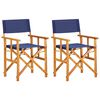 vidaXL Regisseursstoelen 2 st massief acaciahout blauw
