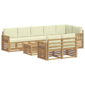 vidaXL Buiten bankenset 9 st Wit en cr&egrave;mekleurig Polyester
