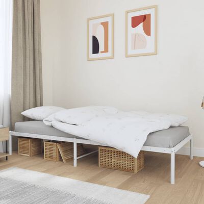 vidaXL Bedframe metaal wit 90x200 cm