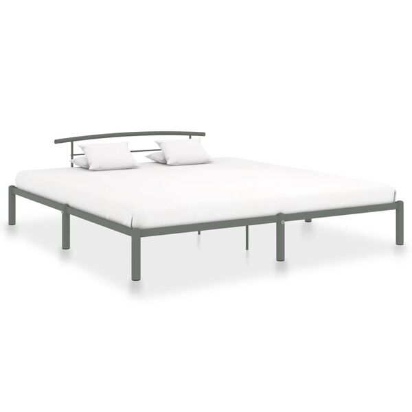 vidaXL Bedframe metaal grijs 180x200 cm