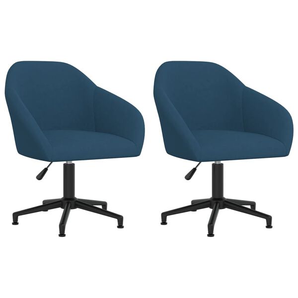 vidaXL Eetkamerstoelen draaibaar 2 st fluweel blauw