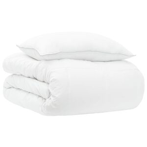 vidaXL Jaar Rond Dekbed Set 2 st 135 x 200 cm Alle seizoenen Wit