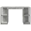 vidaXL Bureau met plank Beton Grijs 130 x 50.5 x 75 cm Bewerkt hout