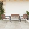 vidaXL Tuin eettafelset 4 pcs Bruin poly rattan