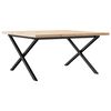 vidaXL Salontafel X-frame 80x80x45,5 cm grenenhout en staal