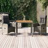 vidaXL 3-delige Tuinset met kussens poly rattan grijs