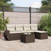 vidaXL 6-delige Loungeset met kussens poly rattan bruin