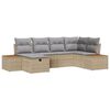 vidaXL Tuin Sofa Set met kussen met opslag 6 pcs Beige poly rattan