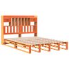vidaXL Bed met boekenkast zonder matras grenenhout wasbruin 160x200 cm