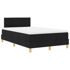 vidaXL LED Box Spring Bed met hoofdeinde Zwart 120 x 200 cm Stof