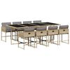 vidaXL 9-delige Tuinset met kussens poly rattan gemengd beige