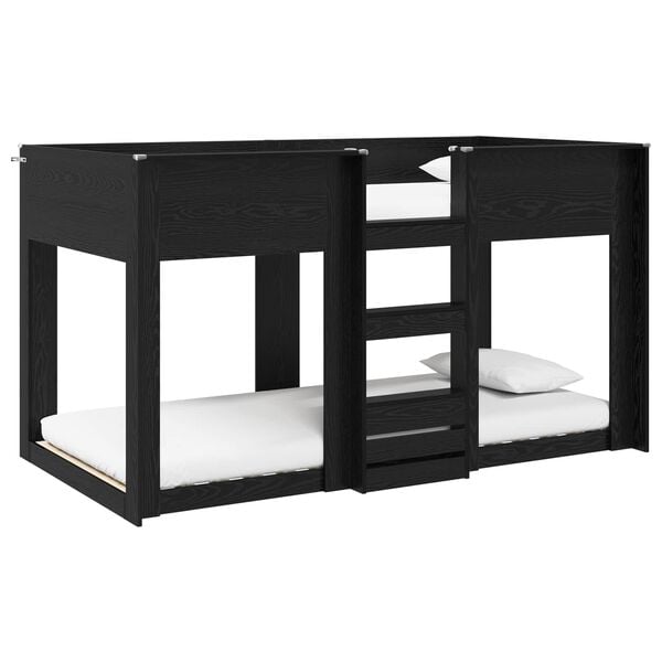 vidaXL Bunk Bed voor Kinderen Zwart Eiken 80 x 200 cm Bewerkt hout