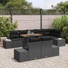 vidaXL Tuin Sofa Set met opslag 9 pcs Zwart Poly riet