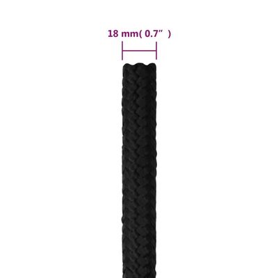 vidaXL Boottouw 18 mm 100 m polypropeen zwart