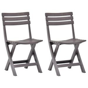 vidaXL Tuinstoelen inklapbaar 2 st kunststof mokka