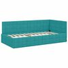 vidaXL Hoekbedframe met Matras met hoofdeinde 2 pcs Turquoise Fluweel