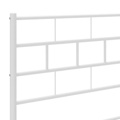 vidaXL Bedframe met hoofd- en voeteneinde metaal wit 140x190 cm