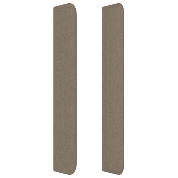 vidaXL Hoofdbord met randen 83x16x118/128 cm stof taupe