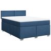 vidaXL Boxspring met matras stof blauw 160x200 cm