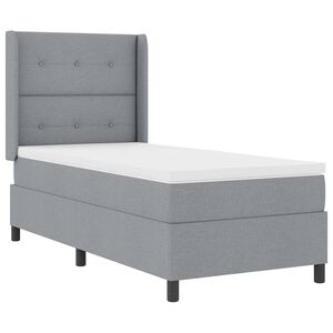 vidaXL LED Box Spring Bed met hoofdeinde Lichtgrijs 80 x 200 cm Stof