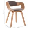vidaXL Eetkamerstoelen 4 st gebogen hout en stof taupe