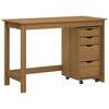 vidaXL Bureau en rollende kast set MOSS 2 st HoningBruin