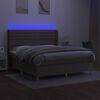 vidaXL Boxspring met matras en LED stof taupe 180x200 cm