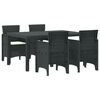 vidaXL Tuin Eetset 5 st Antraciet Polt riet